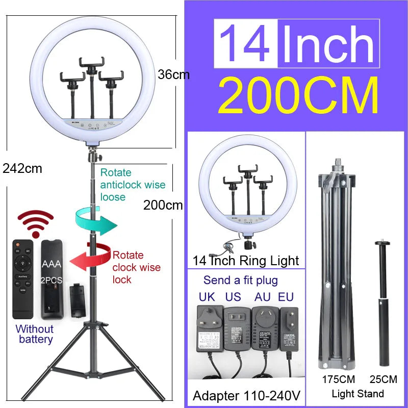 Light Ring LED Selfie Stand Tripod