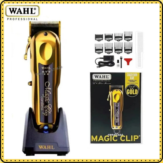 Wahl 8148 Professional 5 Star Cordless Magic Clip Hair Clipper (8148-700) Gold Edition with a Charge Stand