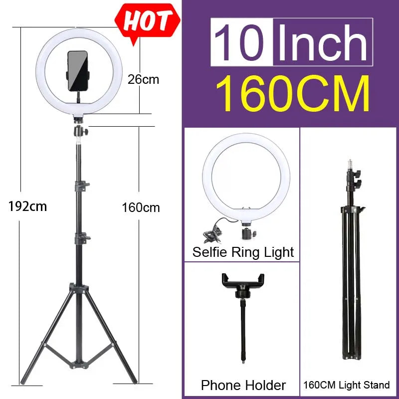 Light Ring LED Selfie Stand Tripod